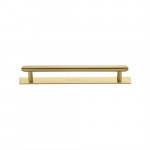 M Marcus Heritage Brass Stepped Design Cabinet Pull with Plate 128mm Centre to Centre